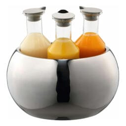 3147060 - CARAFINE Beverage-Set 'Triplet' 3 + 1.2l, Model Stainless Steel,  Double Wall bowl made of Stainless Steel with Stainless Steel Crushed Ice tube, three Glass Carafe incl. Stainless Steel Lid