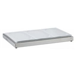 6254022 - UNISON Freshness Dish 'GN' with three 1/3 GN-China Plate Model Stainless Steel, Base made of Stainless Steel with plastic Inset and Cooling Cushion