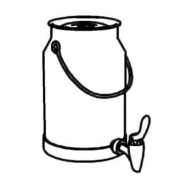 8152010 - SPARE Spare Container Milk Can 5 l, Model Stainless Steel Stainless Steel Can with draining, Stainless Steel Lid, FRILICH Stainless Steel Faucet and Crushed Ice tube made of Stainless Steel