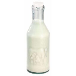 8156060 - CARAFINE Spare Container Glass Bottle with Milk Motif (1.0 l) and Silicone Plug