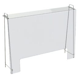 3107082 - Portable clear acrylic sanitary sneeze guard/shield barrier on metal stand with window 9.84"L x 45.28"W x 34.06"