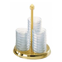 3290010 - ELEGANCE Bowl Holder 'Mini' with 30 Glass Bowls (60 mm) Model Gold, Stainless Steel Holder (24 carat gold-plated)