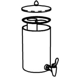 8161013 - 5.3 qt. / 1.3 gal. / 5L Replacement Container for Elegance Juice Dispenser. Includes Crushed Ice Tube, Colani Faucet/Spigot, and Lid w/Handle. FRILICH EB502E (Fits ESC050E Juice Dispenser)