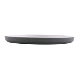 RP-2-10-WM/GRM - 10" Stackable Round Melamine Dinner Plate, White Matte inside/ Gray Matte outside, GET. Roca Balance.