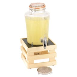 9097165 - RAISER Beverage-Set 'Barrel'A 5 liters, 'Candy Nature'A wooden stand (bright) with DA core Steel Frame, Stainless Steel