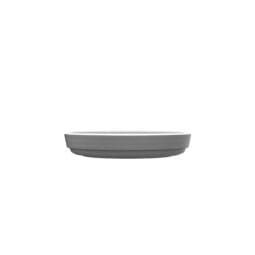 RP-2-5-WM/GRM - 5" Stackable Round Melamine Dinner Plate, White Matte inside/ Gray Matte outside, GET. Roca Balance.