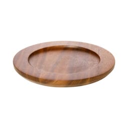 SK-20-BASE - Wood Underliner for 20 oz Round Aluminum Skillet, 8.66" Dia. x .75" H, Acacia, Heiss, Tabletop