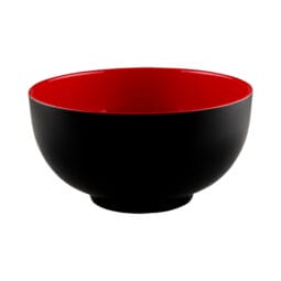 JW642T-BR - Melamine Round Two-Tone Bowl - Black Outside, Red Inside