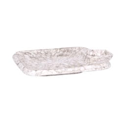 B428090-BRM - Melamine Square Chip & Dip Plate - Brown Marble