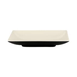 JW552T-ES - Melamine Square Two-Tone Plate - Ebony Outside, Sand Inside