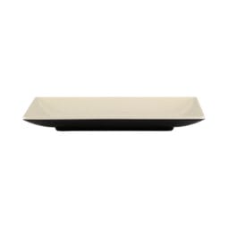 JW952T-ES - Melamine Rectangular Two Tone Plate - Ebony Outside, Sand Inside