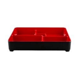 JW11852T-BR - Melamine Two-Tone Bento Box - Black Outside, Red Inside