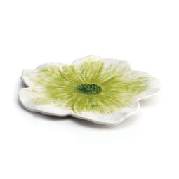 M121FP-DG - Melamine Round Flower Plate - Design Green