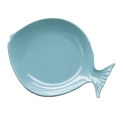 D12FSH-A - Melamine Large Fish Plate - Aqua
