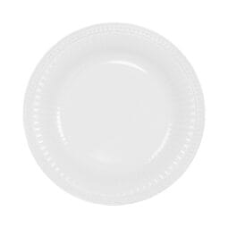 M14R-NW - Melamine Round Beaded Edge Platter - White