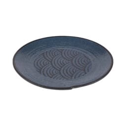 B233088-CDB - Melamine Irregular Round Plate - Catalina Dark Blue