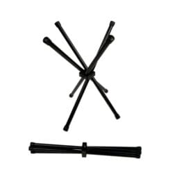 WX03 - 16" Black, Powder Coated Aluminum, Folding Chopsticks Stand, Fully Opened Dims.: 11 L x 12 H, Collapsed Dims.: 16 L x 1.5 H, G.E.T  Chopstix
