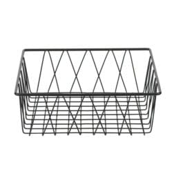 WB-105B - 12" Black Square Wire Basket, 4" Deep (fits IR-703B, IR-704B)