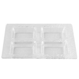 PL-01 - 11.5" Plastic 4-Compartment Tray