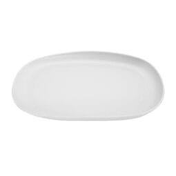 CS-1275-W - 12" x 7.5" White, Melamine, Oval Coupe Dinner Plate, 0.6" H, (1" Max H), G.E.T. Riverstone