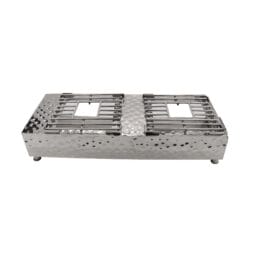 SSCVR-02 - Pounded Stainless Steel Double Burner Cover