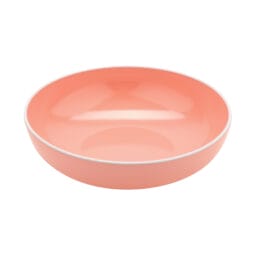 B-46-GF - 1.7 qt. Pink with White Trim, Melamine Large Salad, Pasta, Soup Bowl, 1.9 qt. rim-full, 9" Dia., 2.5" deep, G.E.T. Settlement Oasis