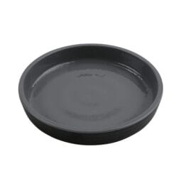 RP-5-GRS/BKM - 5" Round edged Melamine Dinner Plate, Glossy Gray inside/ Black Matte outside, GET. Roca.