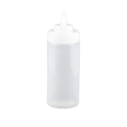 SB-16-CL - 16 oz., 2.75" Wide Mouth Squeeze Bottle, 8" Tall (w/lid)