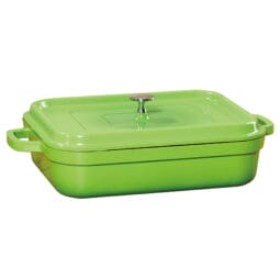 CA-010-G/BK/CC - 5 qt. (5.25 qt. rim-full), 12.88" x 10.88" Induction Ready Rectangular Roaster w/ Lid, 2.76" deep (Clear Coat)