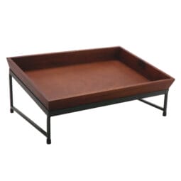 IR-737-MG-WB1812W - 1-Tier Angled Display Stand Set, Includes IR-737-MG Stand and 1-Each WB-1812WD-W Walnut Wooden Box