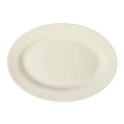 PP1100737812 - 13 5/8" x 9" Cream White Porcelain Oval Platter, Corona Americana
