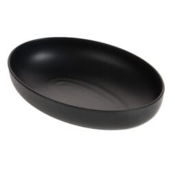 EXC419 - 64 oz excel black oval melamine pasta bowl, 10"L x 7"W x 2.375"H, GET, cheforward