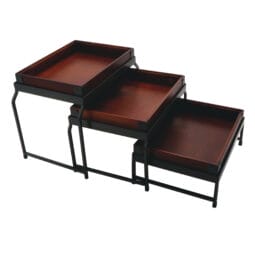 IR-735-MG-1292W - 3-Tier Nesting Stand Set, Set Includes IR-735-MG Stand with 3-Each WB-1292WD-W Walnut Wooden Boxes