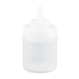 SB-8-CL - 8 oz., 2.75" Wide Mouth Squeeze Bottle, 5.13" Tall (w/lid)
