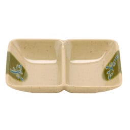 037-TD - 1 oz., 4" x 3" 2-Compartment Sauce Dish