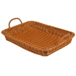 WB-1524-HY - 18" x 12.25" Rectangular Basket w/handle, 2.5" Deep
