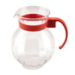 P-4091-PC-RO - 90 oz., 8.75" Tahiti Pitcher Clear w/Rio Orange Handle, 8.75" Tall (2 Boxes of 6)