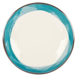WP-9-DI-KNB - 9" Wide Rim Plate, Diamond Ivory Base Color