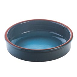 SH0112B - 6.7 oz stone heart blue terracotta casserole, 4.72"L x 1.1"H, GET, cheforward
