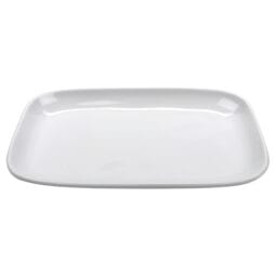 CS-117-AM-W - 12" x 7.5" Melamine, Irregular Rectangular Platter, G.E.T. Arctic Mill