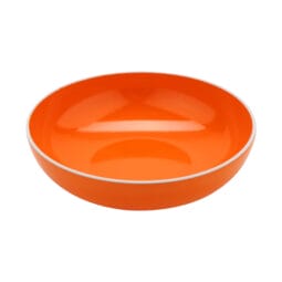 B-46-TG - 1.7 qt. Orange with White Trim, Melamine Large Salad, Pasta, Soup Bowl, 1.9 qt. rim-full, 9" Dia., 2.5" deep, G.E.T. Settlement Oasis