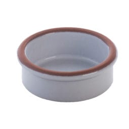 SH0106W - 1.69 oz stone heart white terracotta casserole, 2.36"L x 0.94"H, GET, cheforward