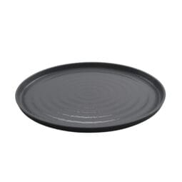 RO-1410-GRS/BKM - 14" x 10" Melamine Oval Platter, Glossy Gray inside/ Black Matte outside, GET. Roca.