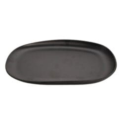 CS-1275-DG - 12" x 7.5" Dark Gray, Melamine, Oval Coupe  Dinner Plate, 0.6" H, (1" Max H), G.E.T. Riverstone