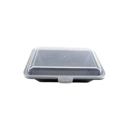 EC-11-2X-BK/CL - Half Size, Polypropylene, Black/Clear, Food Reusable Container, 9" L x 6.5" W x 2.75" H, G.E.T. Eco-Takeout's