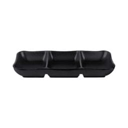JW2071-B - Melamine 3 Compartment Tray - Black