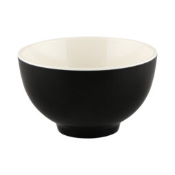 JW452T-ES - Melamine Round Two-Tone Bowl - Ebony Outside, Sand Inside