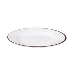 D1025M-W - Melamine Round Crackle Plate - White
