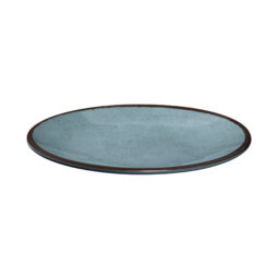 D8512OVM-CB - Melamine Oval Crackle Plate - Cameo Blue