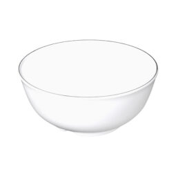 KD507L-W - Melamine Round Bowl - White w/ Black Trim